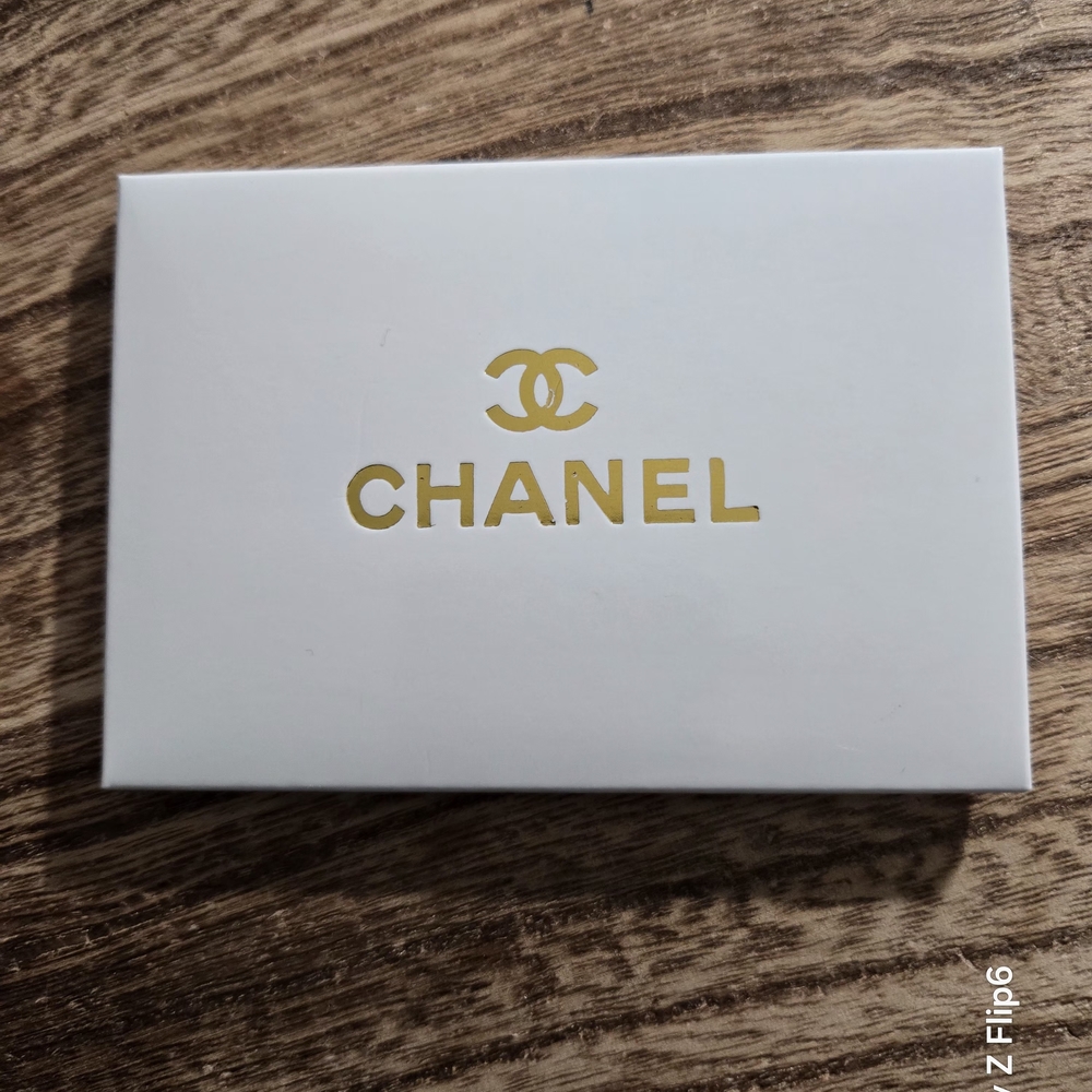 Chanel Purse Mirror with Pink Leather Sleeve